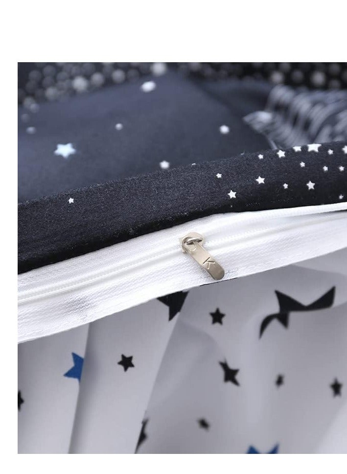 MOON HOME طقم غطاء لحاف بتصميم جميل من الألياف الدقيقة الناعمة والقابلة للتنفس، مقاسات ملكي/ملكة/مفرد، يتضمن 1 غطاء لحاف، 1 ملاءة سرير مشدودة، 4 أغطية وسائد - Image 4